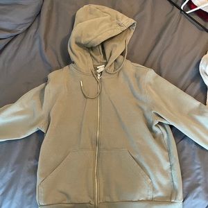 H and m green zip up